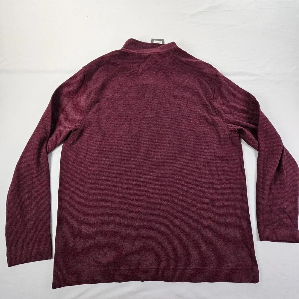 Van Heusen Never Tuck Maroon Classic Fit 1/4 Zip Pullover‎ Sweater Men's XL
